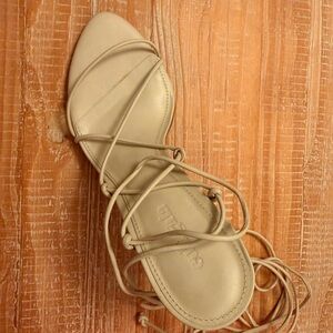 Cult Gaia Cream Strappy Sandals